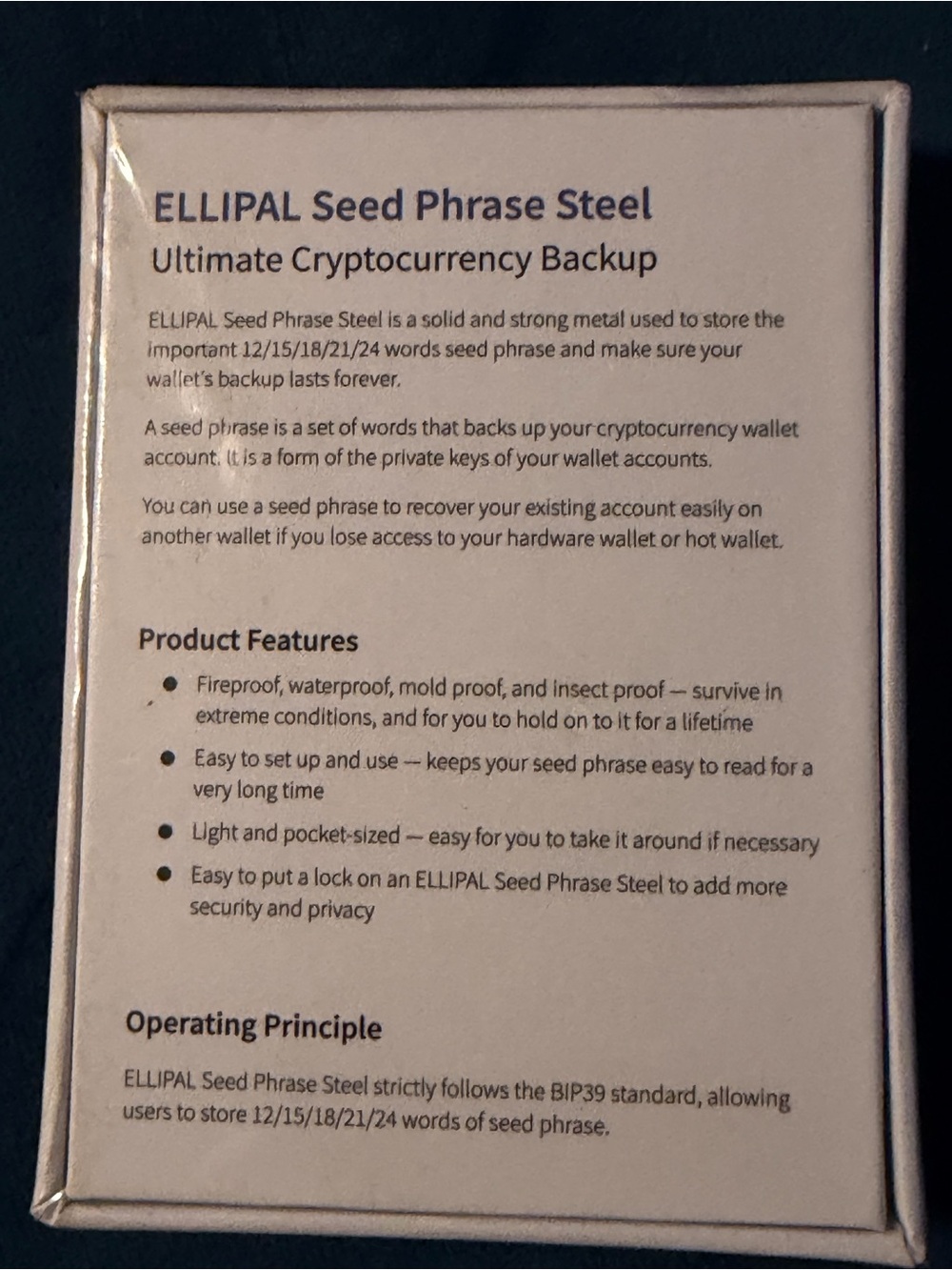 ELLIPAL Seed Phrase Steel Backup - Silver - Picture 3 of 3
